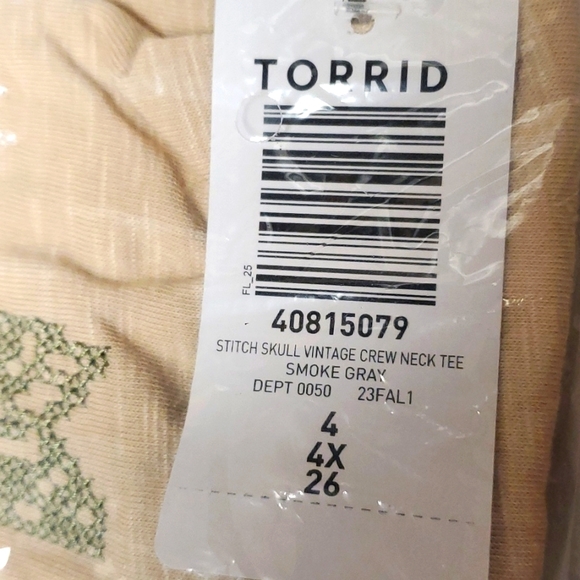 ❤️NWT VINTAGE TORRID TEE - SKULL FLORAL EMBROIDERED GRAPHIC SUPER SOFT - PLUS - Picture 4 of 10